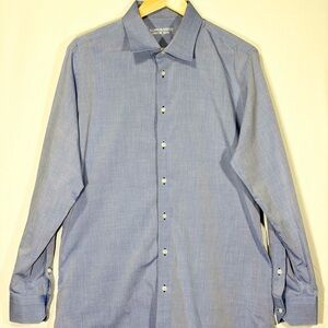 Holland & Sherry London Dress Shirt 17.5 Custom Made USA